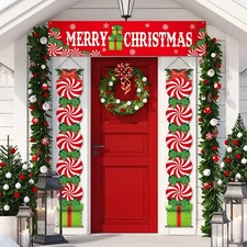Buryeah 3 Pcs Christmas Decoration Outdoor Porch Sign for Front Yard Hanging ...