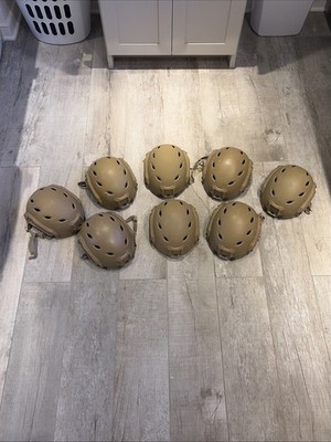 Unbranded Tan High Cut Training/Bump Helmets W/ Polymer Rails, Mixed Grades A-D