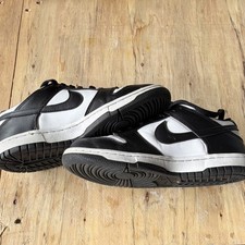 Nike Dunk Low Black White Leather Kids Sneake...