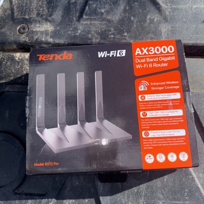 Tenda AX3000 WiFi 6 Router   Dual Band Gigabit, 4 Ports, WPA3 (RX12L Pro)