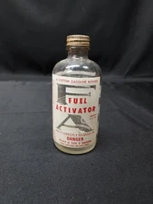 Vintage Fuel Activator Glass Bottle Oil Can Gas Station Parts Store Automobilia 