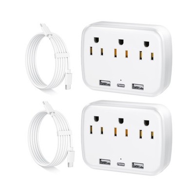 Multi Plug Wall Outlet Splitter With USB, Multiple Outlet Extender ... Fast Ship