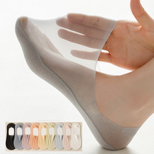 10 Pairs Women Sheer Boat Socks Breathable No Show Non Slip Summer Thin Socks