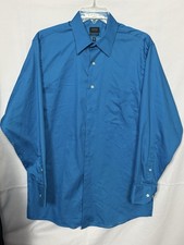 Arrow USA 1851 Men's Classic Fit Dress Shirt Blue Long Sleeve Button Up Pocket