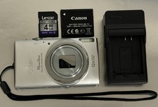 Read Canon PowerShot ELPH 340 HS Digital Camera 12X 16.0 MP-Silver W/ Extras 