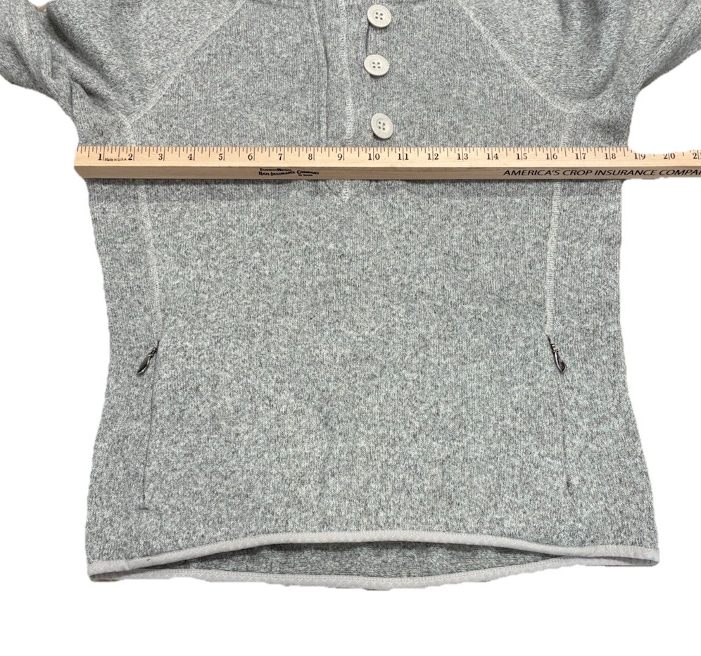 The North Face Women’s Medium Gray Fleece Crescent Sunshine Hoodie Half Button M thumbnail 4