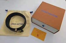 Louis Vuitton Black Dress Belt Men Adjustable Buckle Logo Monogram Designer