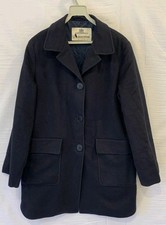 Vtg Aquascutum London Wool Coat Made In England Dark Navy 110