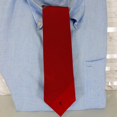 Neck Tie Mens Solid Silk Simple Suit Bold Striped Logo Chain R EVELINE Paris