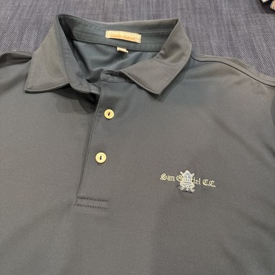 Peter Millar Polo Shirt Mens Large Blue Summer Comfort Stretch Golf Men *
