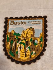 Aufn&auml;her Stoff-Rucksack Andenken-s&auml;chs.Schweiz BASTEI DDR brauner Rand