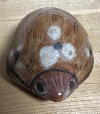 Tonala Hedgehog Figurine Mexico Handmade Pottery 2" Folk Art Mexico