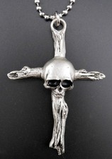 Skull Cross Necklace Stainless Chain New Pend...
