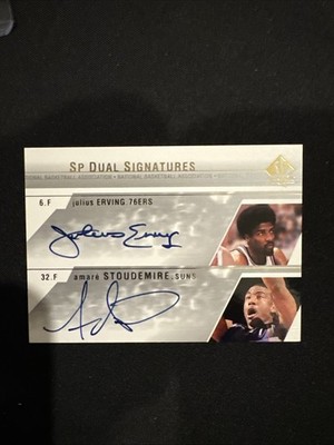 2003-04 SP Authentic Dual Signatures JULIUS ERVING & AMARE STOUDEMIRE