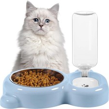 Dog Bowls, Cat Food and Water Bowl Set with Water Dispenser and Stainless
