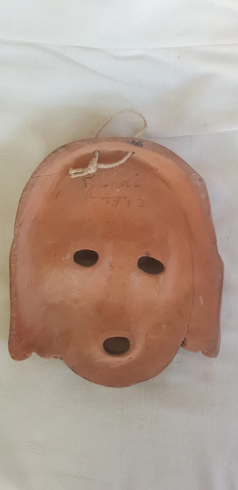 Wandmaske Keramik Kunsthandwerk WWII 1943 Unikat - Bild 3 von 4