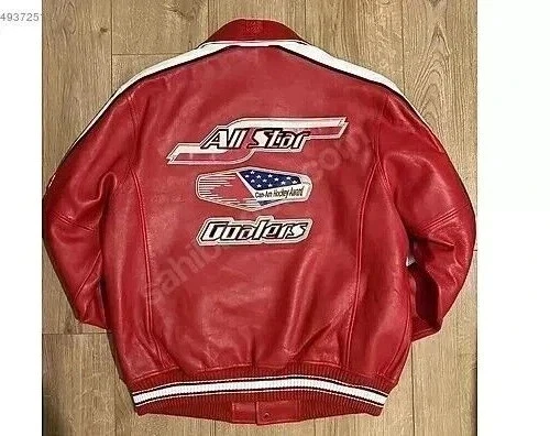 Chaqueta de bombardero de cuero de vaca genuino Avirex para hombre American Flight Foto 2 de 4