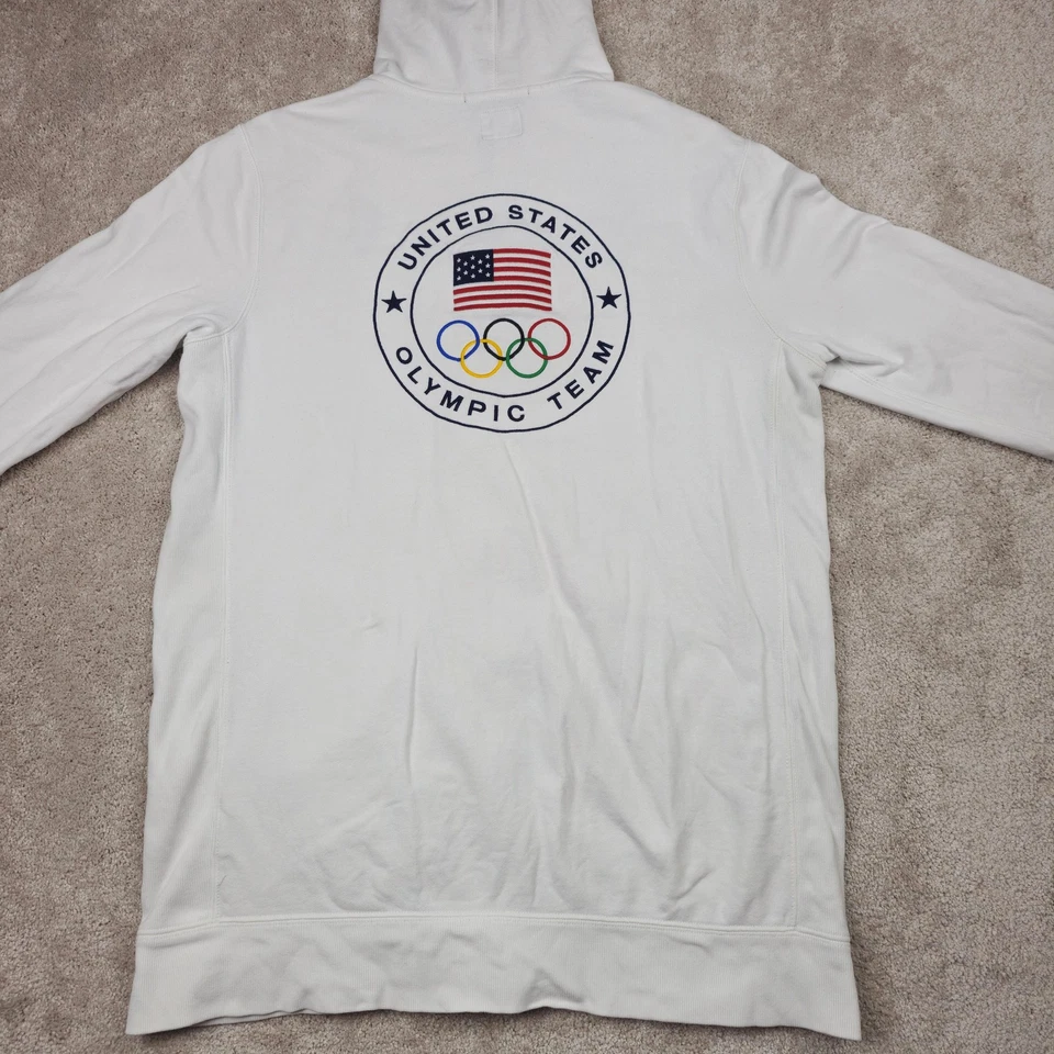 Ralph Lauren Sudadera con Capucha Para Hombres XL Blanca 2012 Equipo Olímpico de Estados Unidos Chaqueta Big Pony EE. UU. Foto 3 de 4