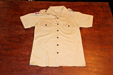 Boy Scouts of America BSA Men's Shirt Tan Small Plain No Patches Short Sleeve