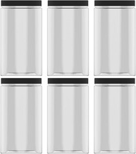 43 oz Clear Plastic Jars with Lids 6 Pack 1280ml Food Storage Containers with