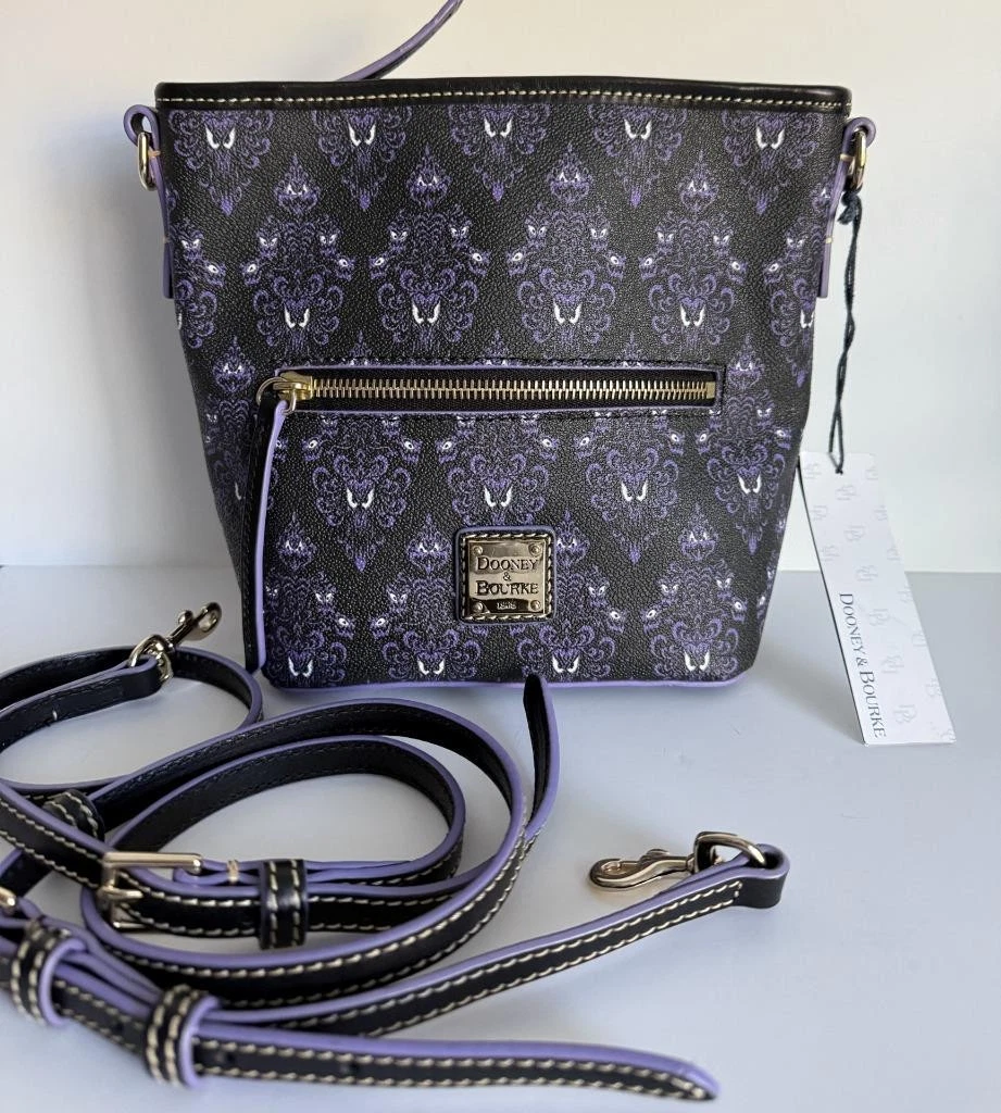 Purple Haunted Mansion Wallpaper hip bag NWOT Disney Haunted Mansion Wallpaper Inspired Double Zipper  main image 2