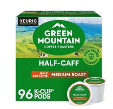 Green Mountain Coffee Roasters Half-Caff Coffee 96/Carton NEW