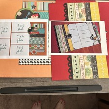 Premade Scrapbook Layout Lot 12x12 Double Page Set Boy  Vintage Paper Themes