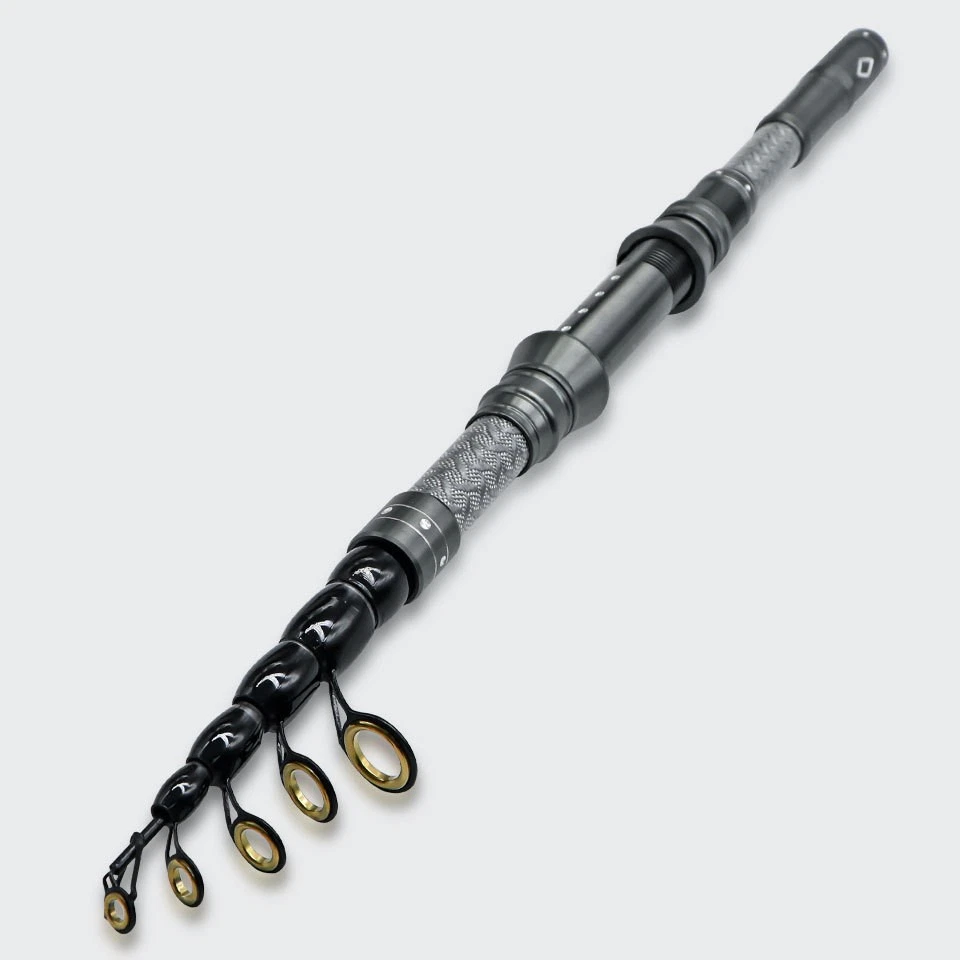 Carbon Fiber Telescopic Fishing Rod Portable Spinning Pole Salt/Freshwater