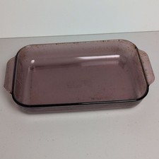 Vintage Pyrex Sculptured Amethyst 232-B 2 Qt Purple Glass Casserole Dish AS IS