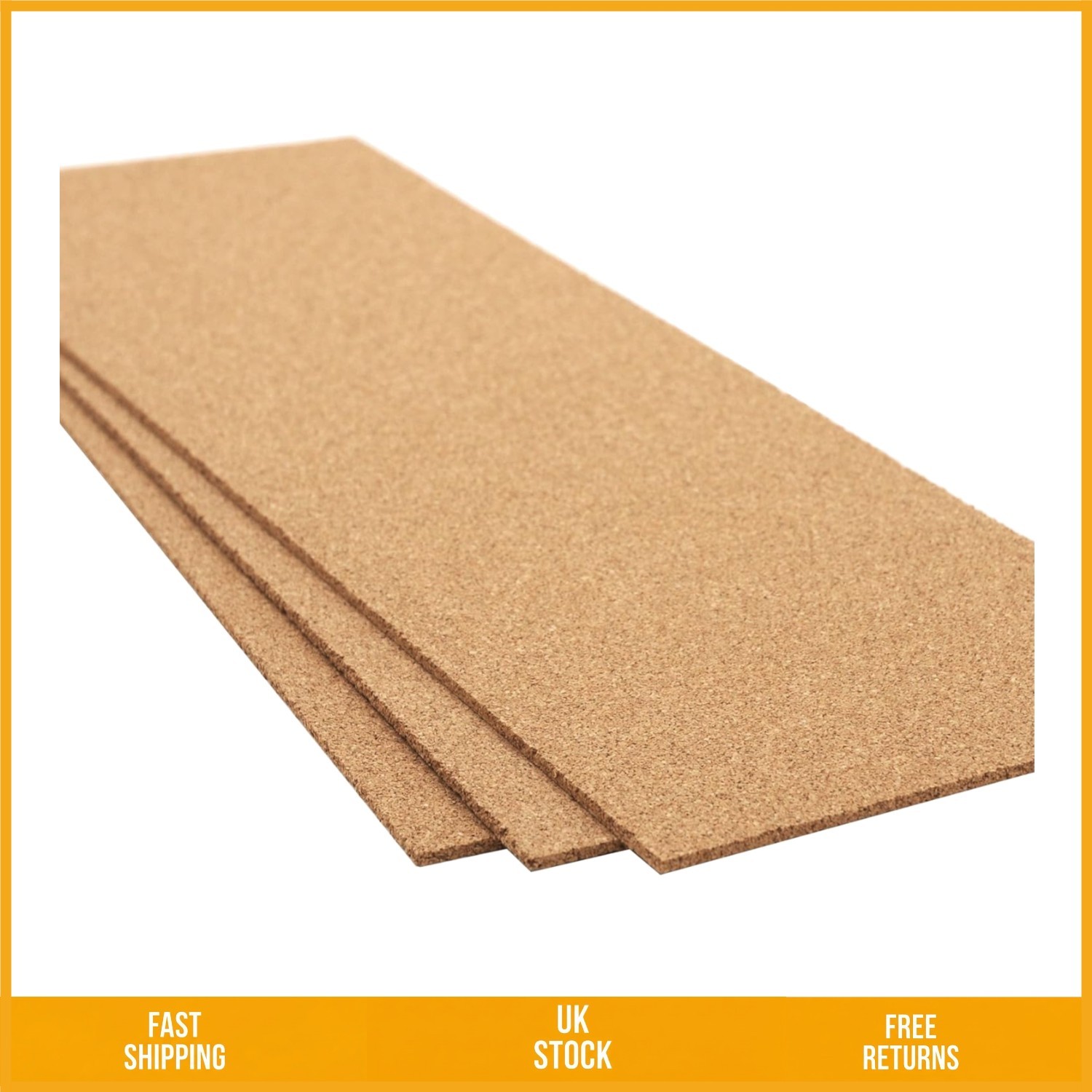 High Density Cork Sheets for Model Railway Crafts 915x305mm 4mm Pk 3