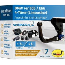ANHÄNGERKUPPLUNG vert. abnehmbar für BMW 7er E65 E66 01-08 +13pol E-Satz Erich J