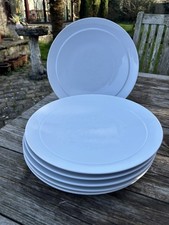 6 X White by Denby Dinner Plates 27.5 Cms Across