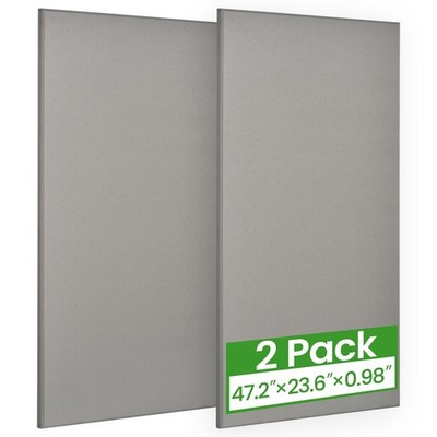 2 Sound Absorbing Acoustic Wall Panels in Gray- SET of 2