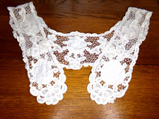 Vintage Battenburg Handmade White Lace Cotton Collar