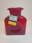 2019 BLENKO Ruby Red Glass 8" Double Spout Water Pitcher 384 NEW With Tags