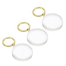 Plastic Coin Holder Keychain, Coin Case with Key Ring for Coins, Golden 3pcs