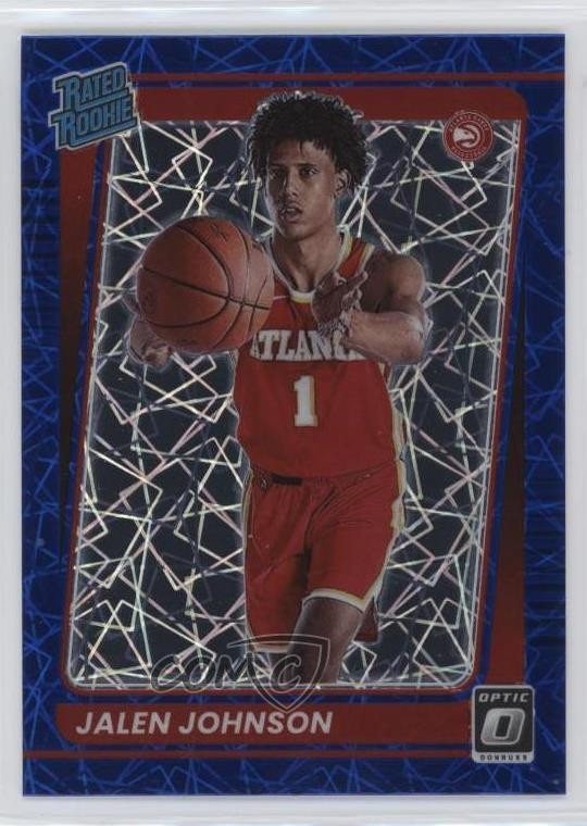 2021 Panini Donruss Optic Blue Velocity Prizm Jalen Johnson #181 Rookie RC