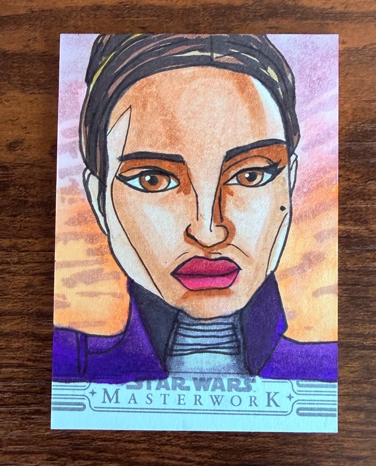 Padme Amidala Sketch 1/1 - Rebeca Louro Auto - 2025 Topps Star Wars Masterwork