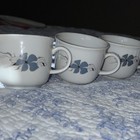 KAHLA Porcelain Coffee Mugs Set of 3 Blue Floral, GDR, 1960s Vintage — photo 5