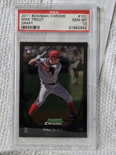 2011 Bowman Draft Picks & Prospects - Chrome Mike Trout #101 (RC) Psa 10