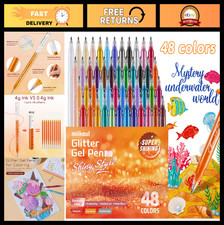 48 Pack Jumbo Glitter Gel Pens - 1.0mm Fine T...