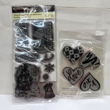 Recollections Christmas Cling Stamps  Serendipity Fun Hearts Stamp Lot