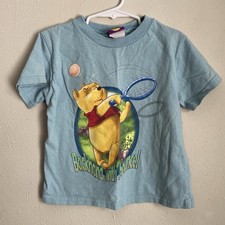 Vintage Disney Pooh T Shirt Size 4T Blue Backhand With Bounce