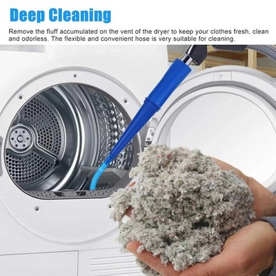 Blue Dryer Vent Cleaning Hose Kit for Vented Dryer, Durable Plastic, Adapter