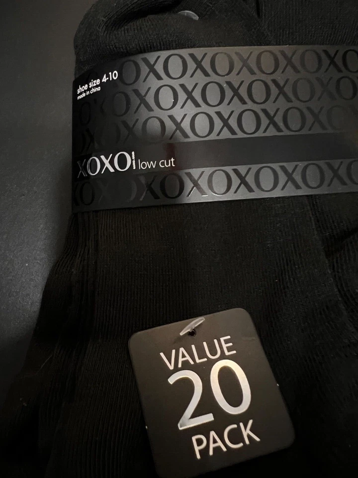 XOXO  Women LOW CUT SOCKS 20 PAIRS Black Quality Stretch  4 - 10  NEW - Image 2 of 4