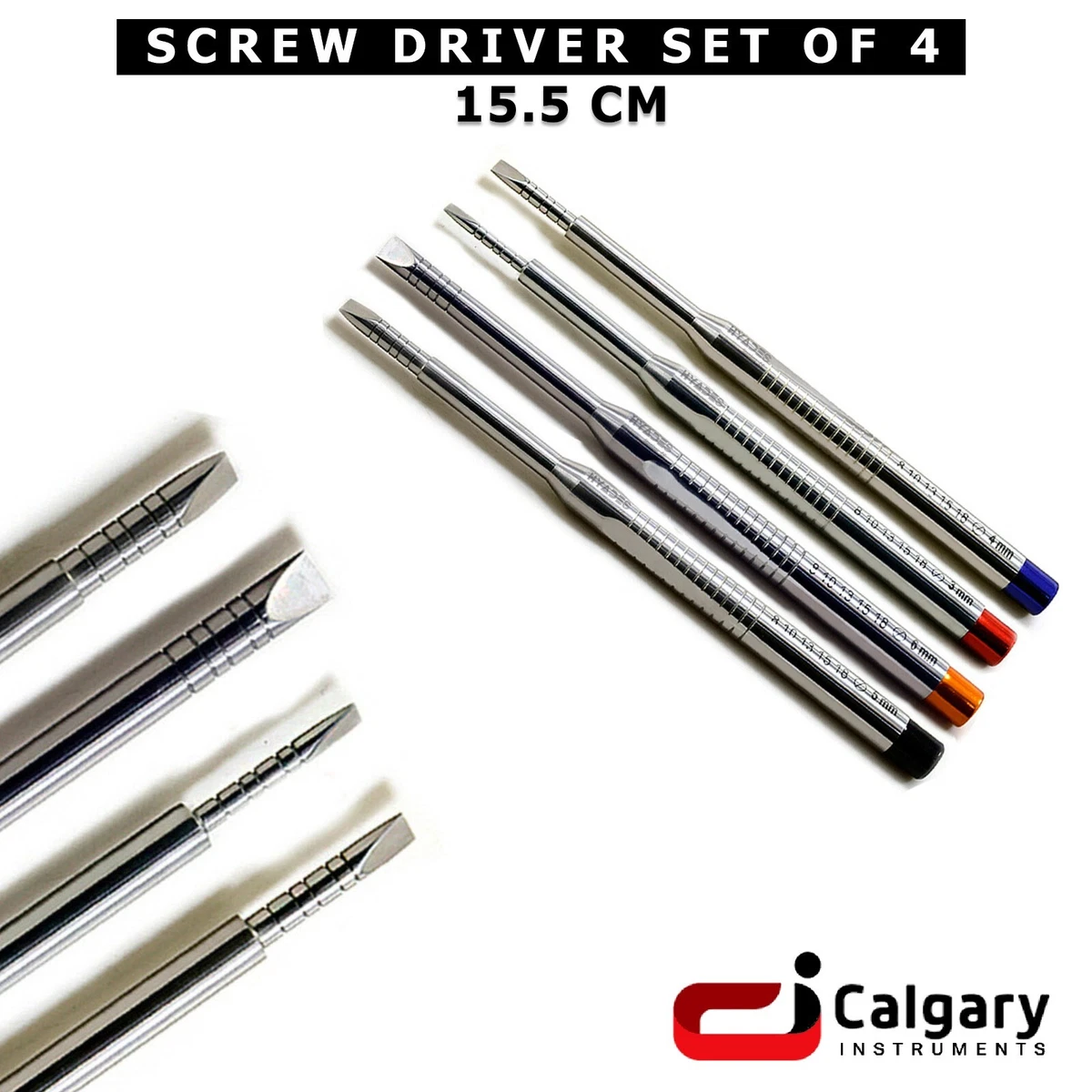 Precision Screwdriver Set of 4 Medical Grade Stainless Steel