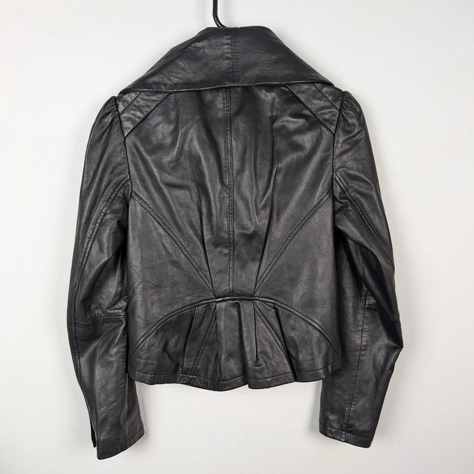 What Goes Around Comes Around 正品绵羊皮黑色夹克女式 L 码 — 第 4/4 张图片