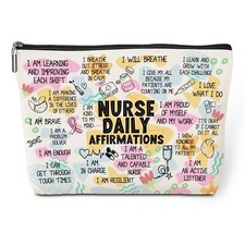 Daily Affirmations Makeup Bag Nurse Accessories for Work Nurse Gifts Nursing ...