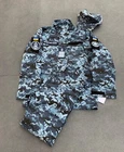 Blue Digital Camo Jacket Pants Cap Set Outdoor Utility Workwear Size L