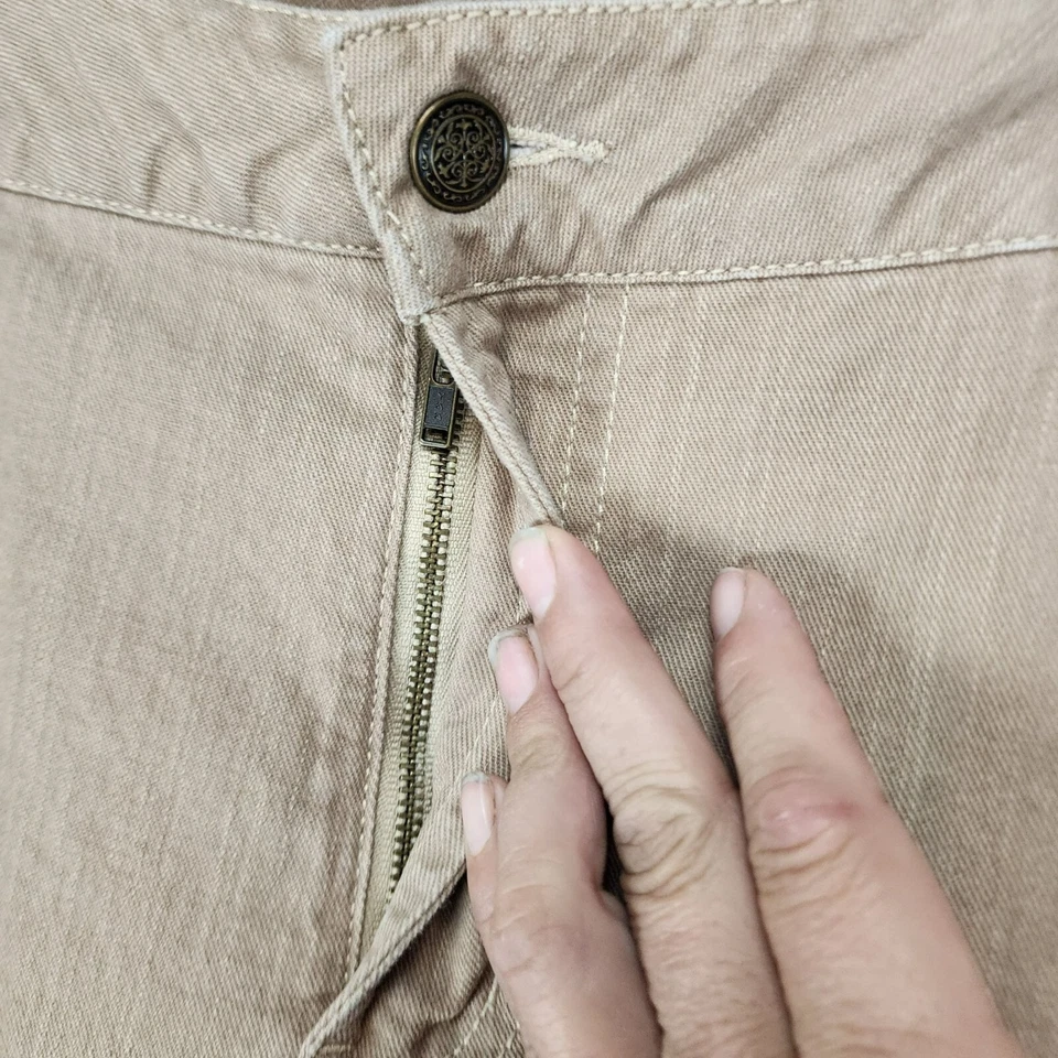 Женские джинсы Amber Sun 16 коричневые эластичные средняя посадка прямые штанины - Изображение 2 из 4